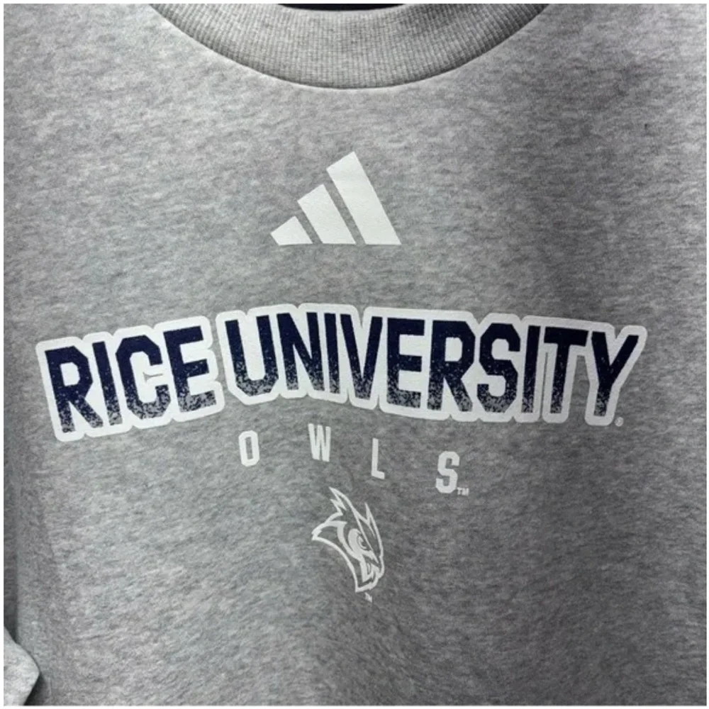 Adidas Rice University cropped gray sweatshirt Size Small - Picture 5 of 6